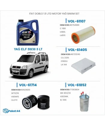 FİAT DOBLO 1.9 JTD MOTOR YAĞ BAKIM SETİ