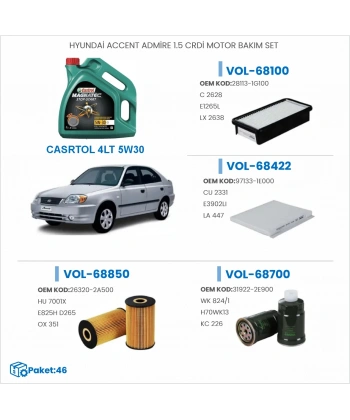 HYUNDAİ ACCENT ADMİRE 1.5 CRDİ MOTOR BAKIM SETİ