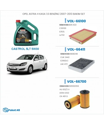 OPEL ASTRA H KASA 1.6 BENZİNLİ 2007-2013 BAKIM SETİ