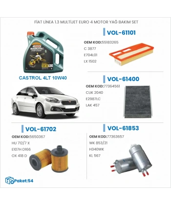 FİAT LİNEA 1.3 MULTİJET EURO 4 MOTOR YAĞ BAKIM SETİ