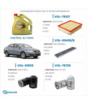 VOLKSWAGEN PASSAT B6 1.9 TDİ MOTOR BAKIM SETİ
