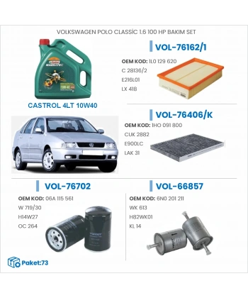VOLKSWAGEN POLO CLASSİC 1.6 100 HP BAKIM SETİ
