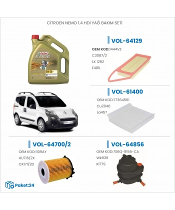 CITROEN NEMO 1.4 HDİ YAĞ BAKIM SETİ