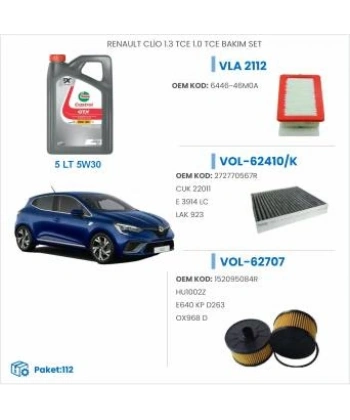 RENAULT CLİO 1.3 TCE 1.0 TCE BAKIM SETİ