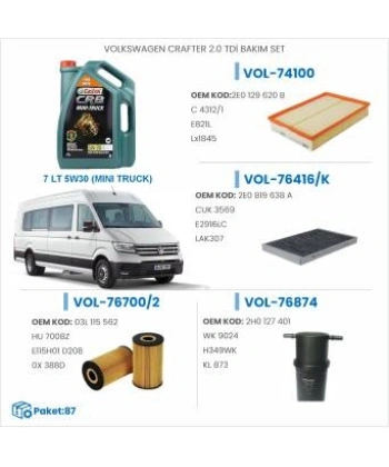 VOLKSWAGEN CRAFTER 2.0 TDİ BAKIM SETİ