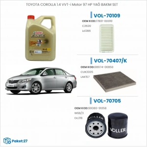 TOYOTA COROLLA 1.4 VVT-i Motor 97 HP YAĞ BAKIM SETİ