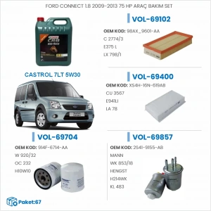 FORD CONNECT 1.8 2009-2013 75 HP ARAÇ BAKIM SETİ