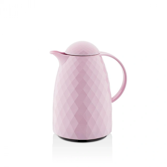 1 Lt Akrilik Soft Pembe Çay Termosu 12 Saat Sıcak 24 Saat Soğuk