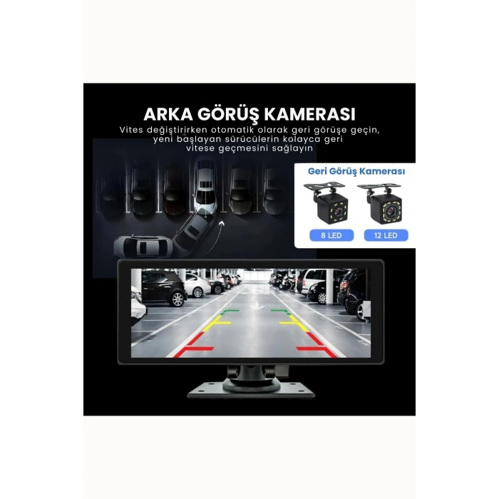 10.2 Ekranlı CarPlay ve Android Auto Uyumlu Universal Araç İçi Multimedya Monitörü