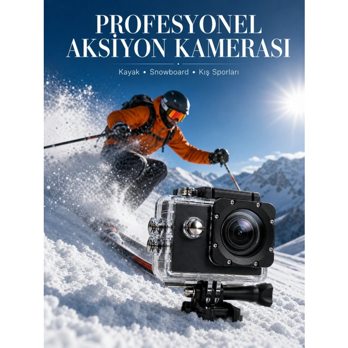 1080P Full HD Spor Kamerası Kompakt ve Dayanıklı Tasarım