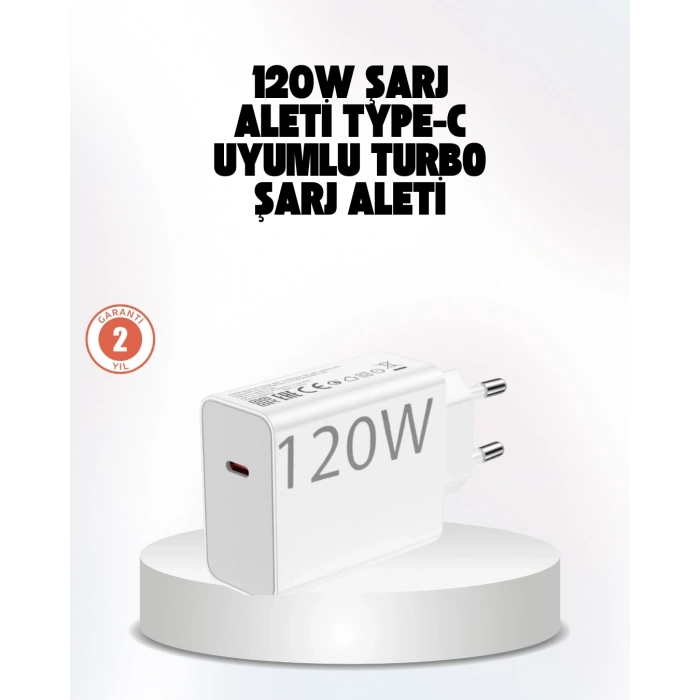 120W Güçlü Hızlı Şarj Adaptörü ve Type-C Kablo Seti – Güvenli Şarj Teknolojisi