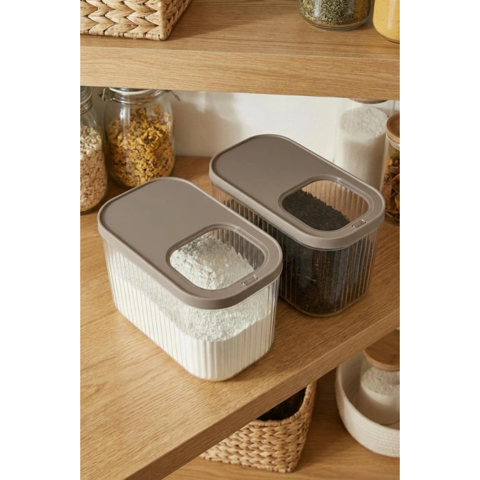 2Li 7,5 LT Multibox Vizon Kayar Kapaklı Saklama Kabı & Erzak Kabı & Toz Ve Tablet Deterjan Kutusu