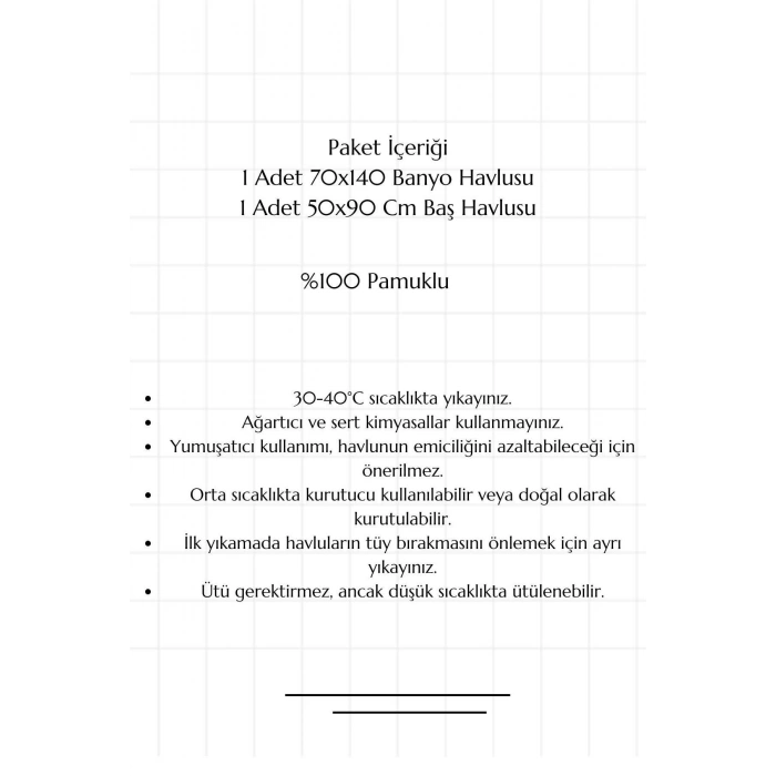 2 li Banyo Havlu Takımı %100 Pamuklu Dry Mavi