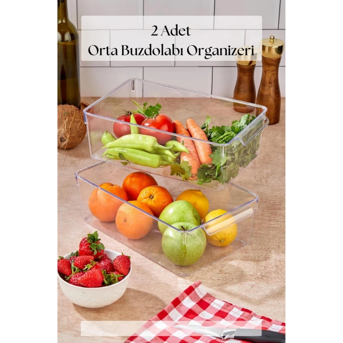 2 Li Buzdolabı Organizeri & Buzdolabı Düzenleyici 4,5 lt