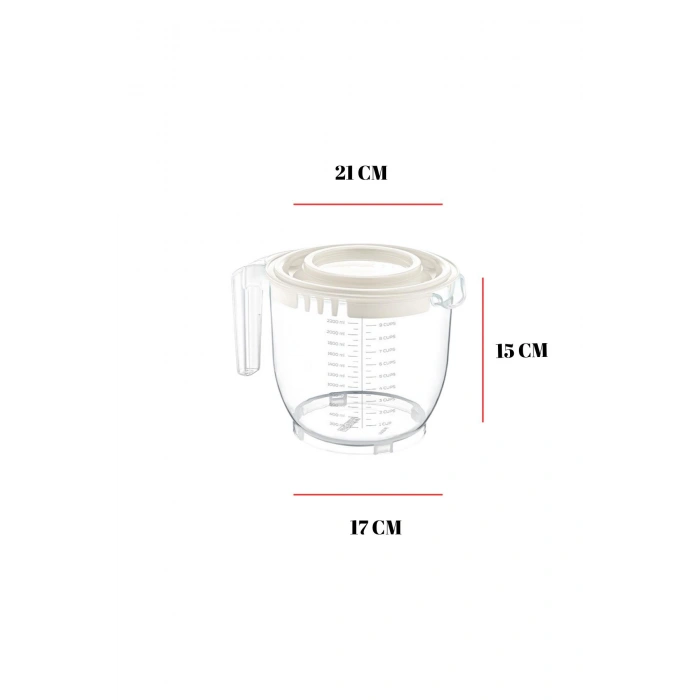 2200 Ml Mikser Kabı Mavi & Ölçü Kabı & Saklama Kabı-DNY0026