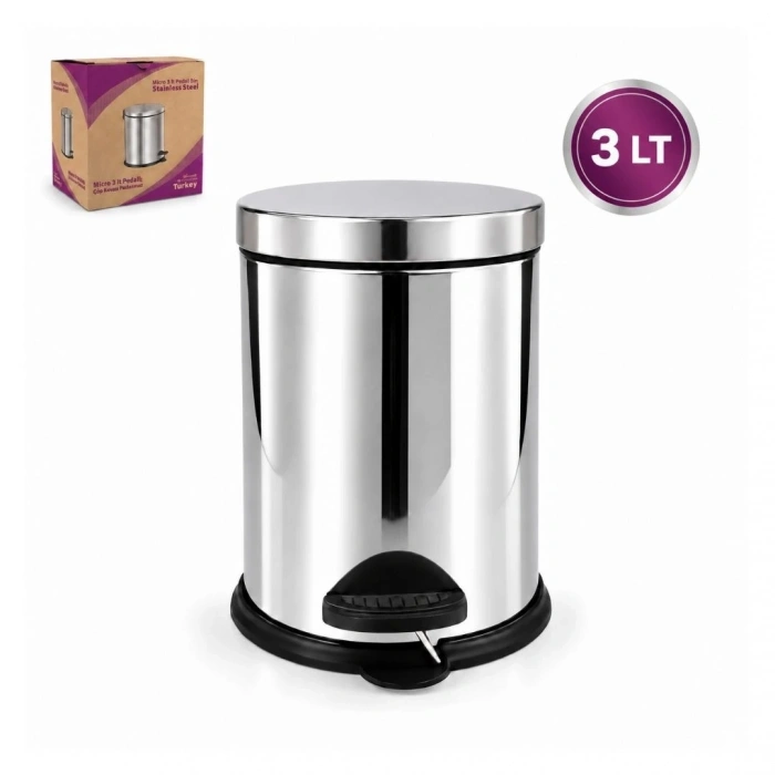 3 L Metal Pedallı Çöp Kovası