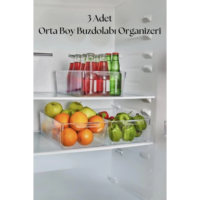 3 Lü Buzdolabı Organizeri & Buzdolabı Düzenleyici 4,5 lt