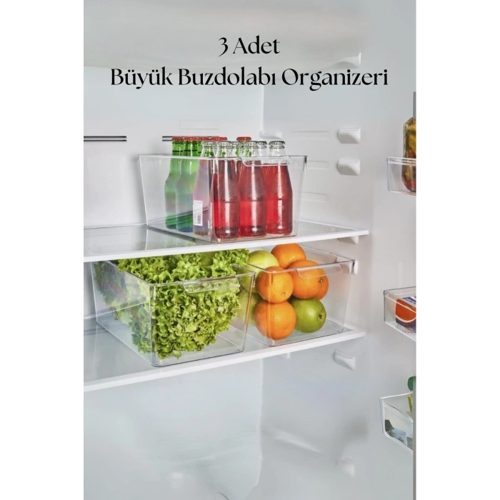 3 Lü Buzdolabı Organizeri & Buzdolabı Düzenleyici 6 lt
