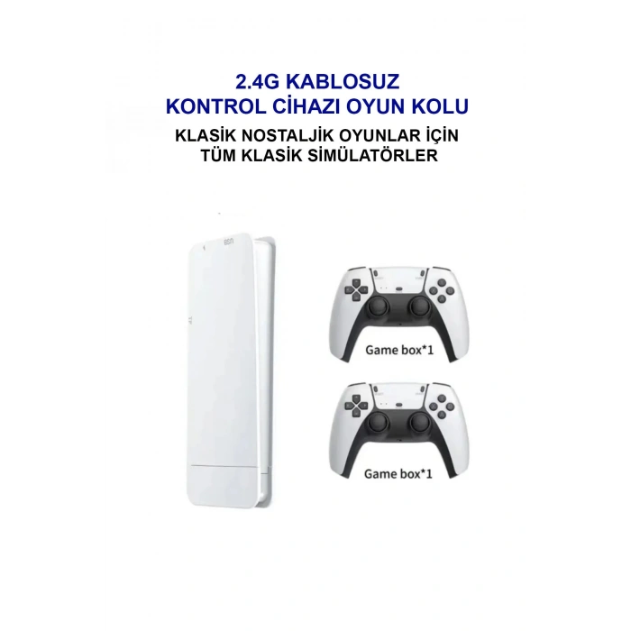 30.000 Oyun Yüklü, PS5 Kollu, 2.4G Kablosuz Çift Kumandalı Retro Oyun Konsolu Stick