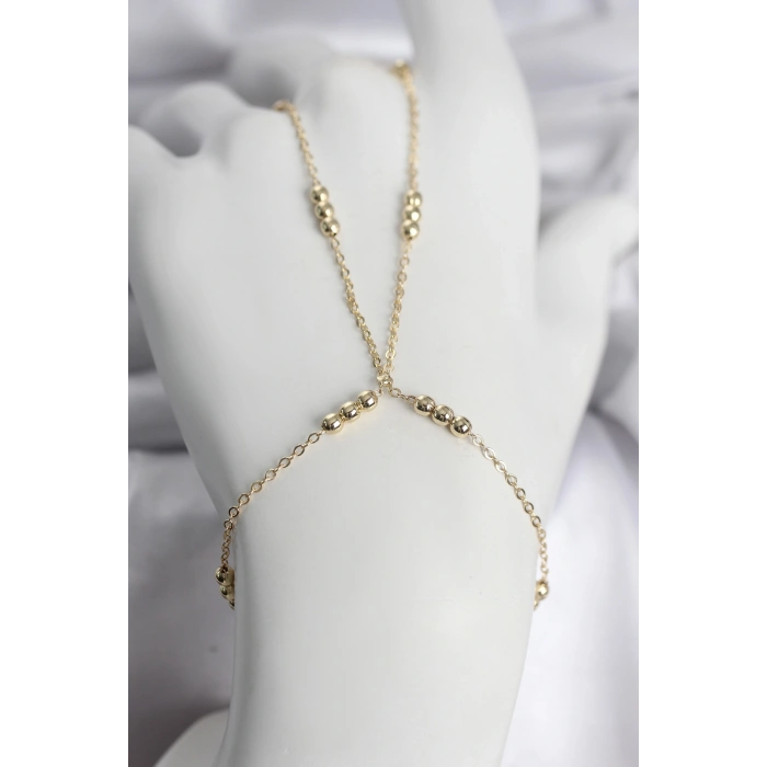 316L Çelik Top Zincirli Gold Renk Kadın Şahmeran