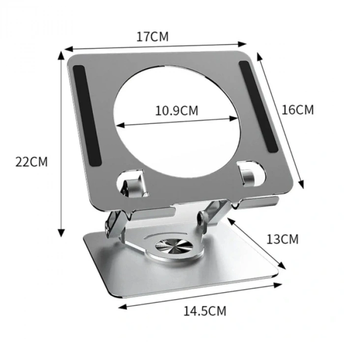 360 Derece Dönebilen Yükseltilmiş Masaüstü Ayarlanabilir Metal Tablet Standı