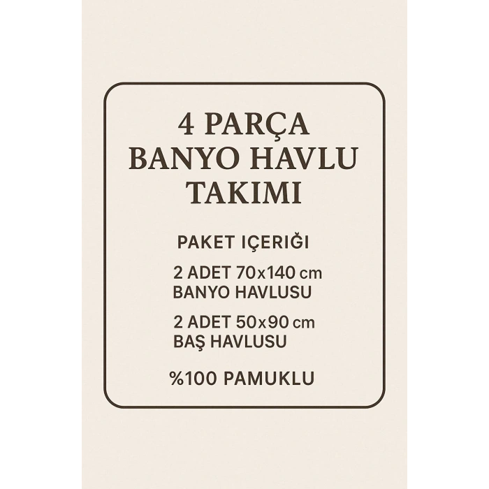 4 Parça Ekonomik Banyo Havlu Takımı %100 Pamuklu Quickdry Mavi Mavi