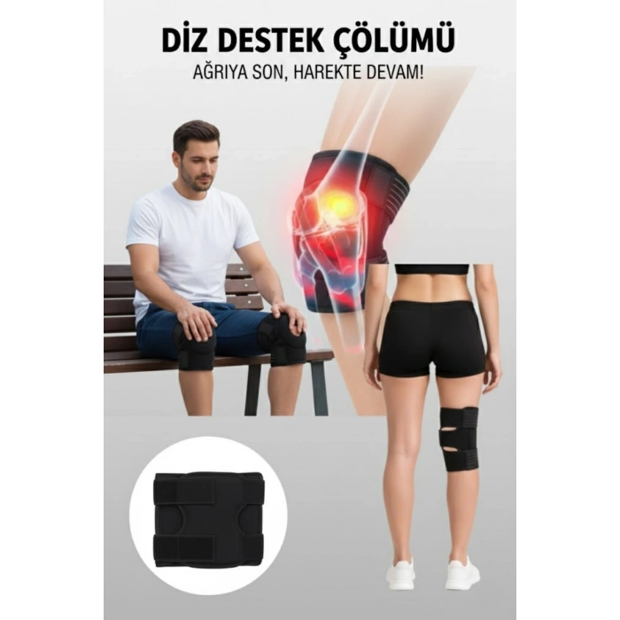4’lü Ortopedik Medikal Set – 2’li El Bilek Ateli + 2’li Diz Korsesi, Ayarlanabilir ve Destekleyici