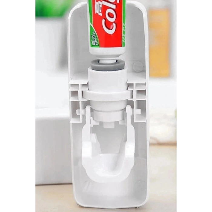 5li Diş Fırçalık Macun Sıkıcı Seti Duvara Monte Beyaz Hijyenik Pratik Organizer