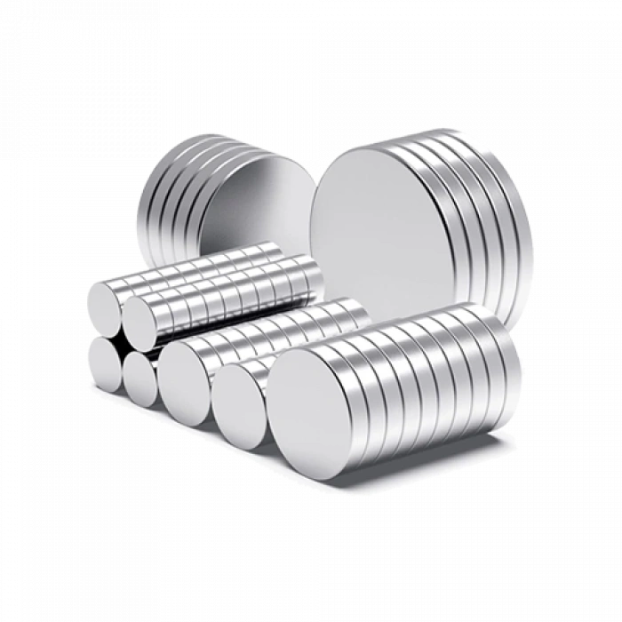 50 Adet 10x2mm Yuvarlak Neodyum Mıknatıs Güçlü Magnet Nikel Kaplamalı
