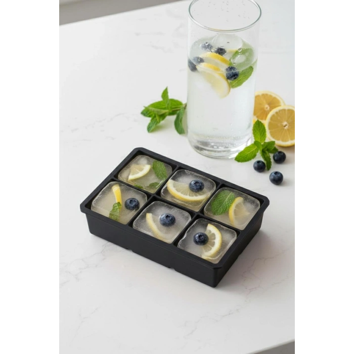 6 Hazneli Silikon Buz Kalıbı & Çok Amaçlı Buzluk Ve Dondurucu Organizeri 11x16 cm