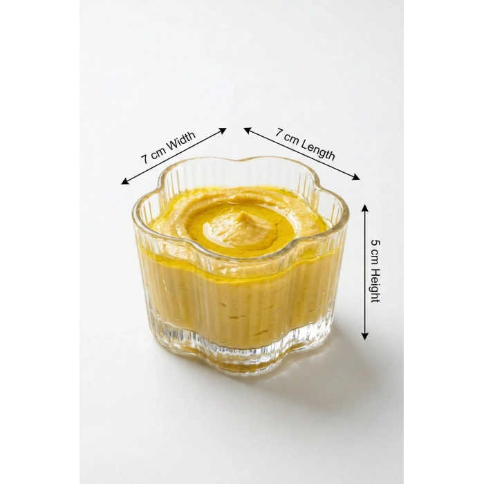 6lı Yonca Formlu Şeffaf Cam Kase Seti & Şık Reçellik ve Sosluk Sunum Gereci (100 ml)