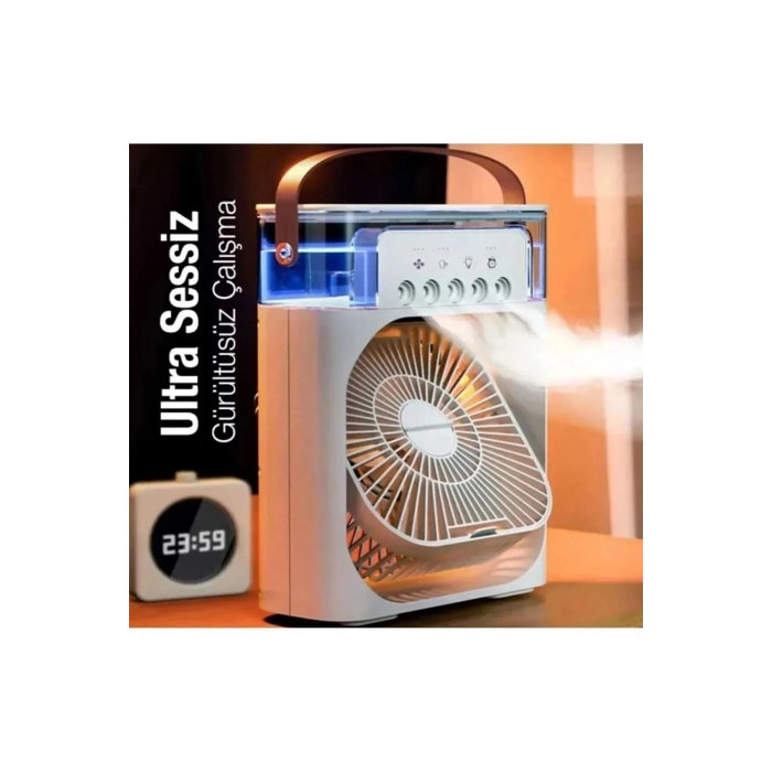 600 Ml Kapasiteli Ultrasonik Hava Nemlendirici ve Aromaterapi Difüzörü, RGB Aydınlatmalı Beyaz Model