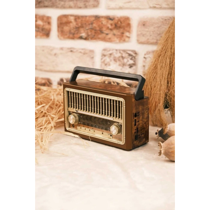 8 Bantlı Nostaljik Radyo - Bluetooth, USB, SD Kart Desteği ve Hoparlör Özellikli