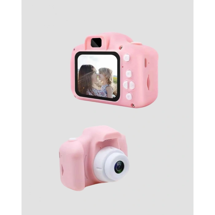 8MP Mini Çocuk Fotoğraf Makinesi – Pembe Ses Kaydı Özellikli