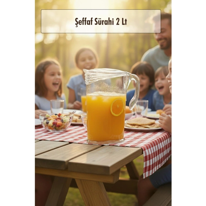 Akrilik 2 Lt Şeffaf Sürahi (Buzdolabı Kapak Rafına Sığar)