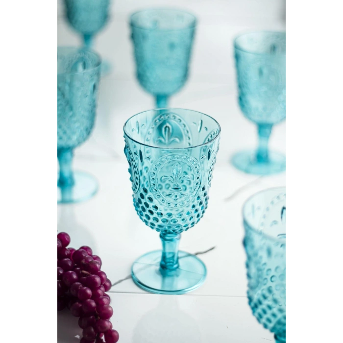 Akrilik Aquamarin Tekli Kadeh & Su Meşrubat Kahve Yanı Bardağı 450 ml ( Cam Değildir )