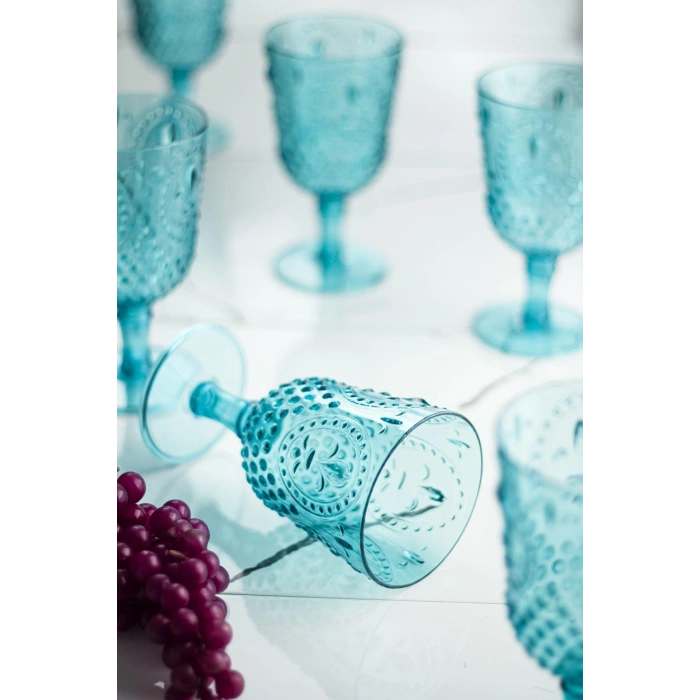 Akrilik Aquamarin Tekli Kadeh & Su Meşrubat Kahve Yanı Bardağı 450 ml ( Cam Değildir )