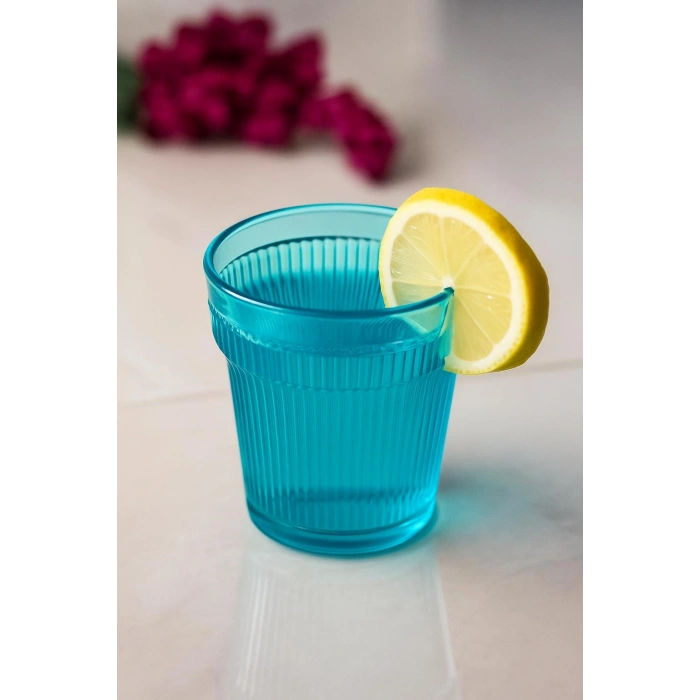 Akrilik Aquamarin Tekli Kısa Bardak & Su Meşrubat Kahve Yanı Bardağı 300 ml ( Cam Değildir )