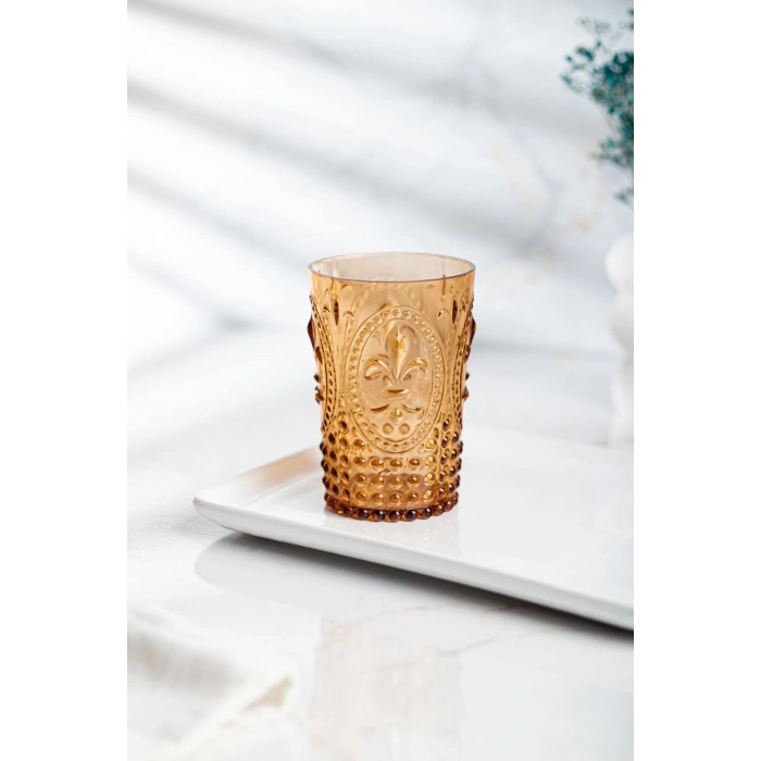 Akrilik Bal 6lı Kısa Bardak & Su Meşrubat Kahve Yanı Bardağı 400 ml ( Cam Değildir )