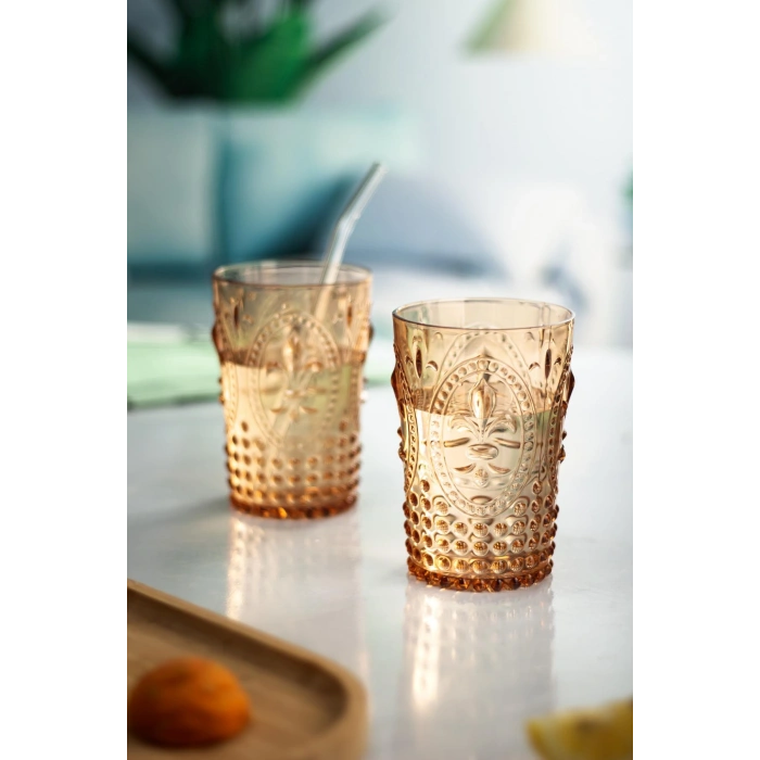 Akrilik Bal Sürahi 2,3 lt Ve 6lı Su Meşrubat Kahve Yanı Bardağı 400 ml Seti ( Cam Değildir )