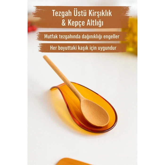 Akrilik Bal Tezgah Üstü Kirli Kaşıklık & Kepçe Altlığı