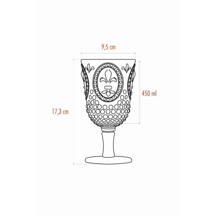 Akrilik Füme 6lı Kadeh & Su Meşrubat Kahve Yanı Bardağı 450 ml ( Cam Değildir )