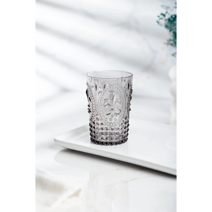 Akrilik Füme Tekli Kısa Bardak & Su Meşrubat Kahve Yanı Bardağı 400 ml ( Cam Değildir )