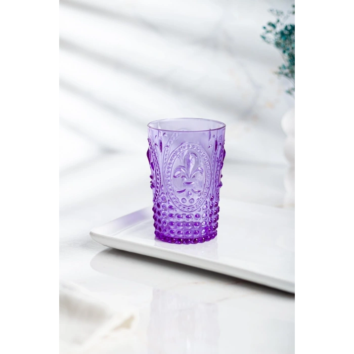 Akrilik Mor Kısa Bardak & Su Meşrubat Kahve Yanı Bardağı 400 ml ( Cam Değildir )