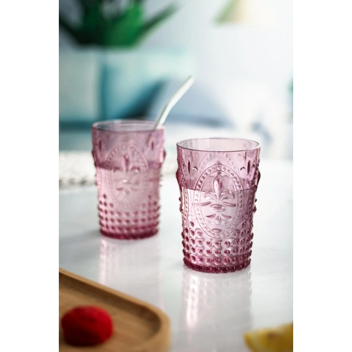 Akrilik Mürdüm Sürahi 2,3 lt Ve 6lı & Su Meşrubat Kahve Yanı Bardağı 400 ml Seti ( Cam Değildir )