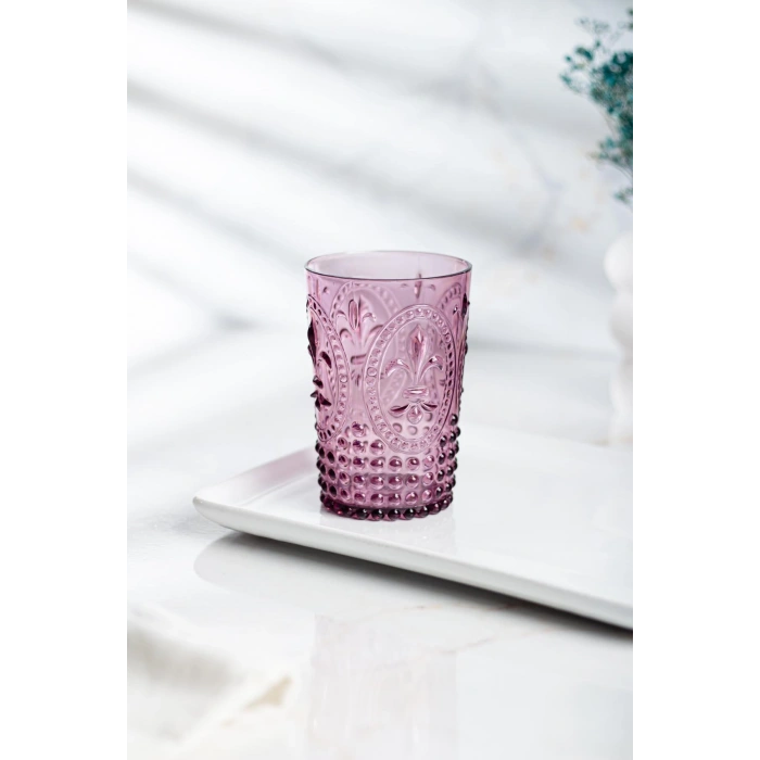 Akrilik Mürdüm Tekli Kısa Bardak & Su Meşrubat Kahve Yanı Bardağı 400 ml ( Cam Değildir )