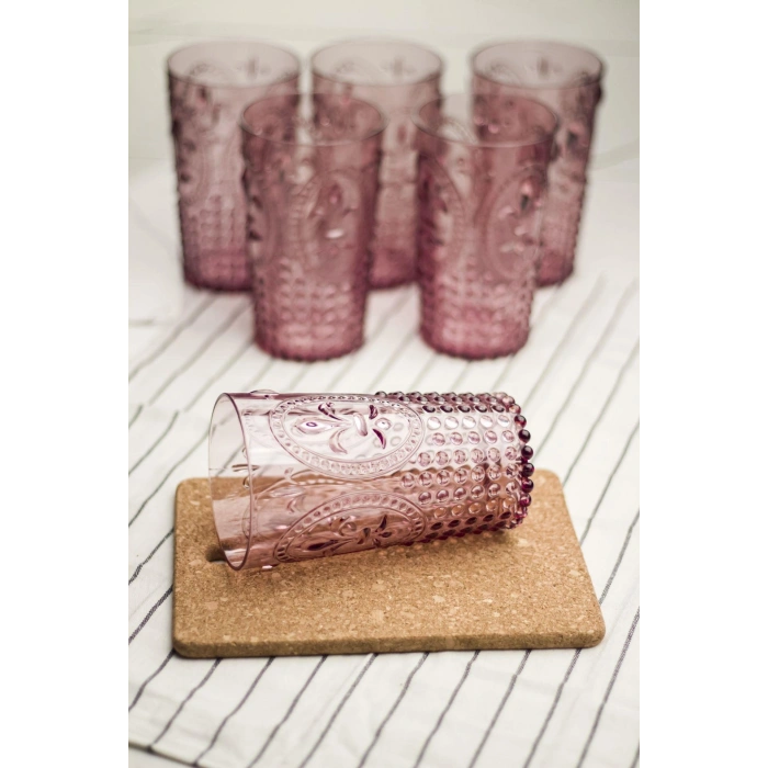 Akrilik Mürdüm Tekli Uzun Bardak & Su Meşrubat Bardağı 750 ml ( Büyük Boy & Cam Değildir )