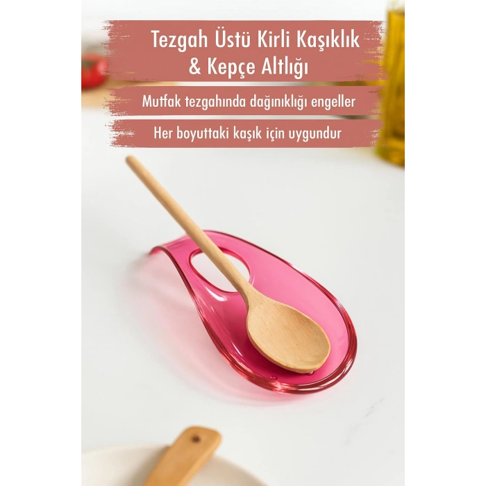Akrilik Mürdüm Tezgah Üstü Kirli Kaşıklık & Kepçe Altlığı