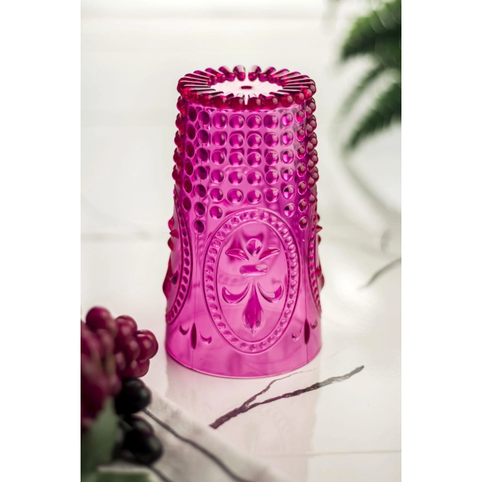 Akrilik Pembe Tekli Uzun Bardak & Su Meşrubat Bardağı 750 ml ( Büyük Boy & Cam Değildir )