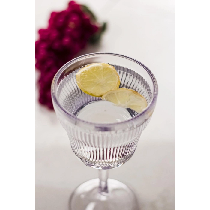 Akrilik Şeffaf 6lı Kadeh & Su Meşrubat Kahve Yanı Bardağı 300 ml ( Cam Değildir )